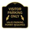 Signmission Parking Area Visitors Parking Only Valid Parking Permit Required with Both Side Down, BG-1818-23469 A-DES-BG-1818-23469 - alternate 1